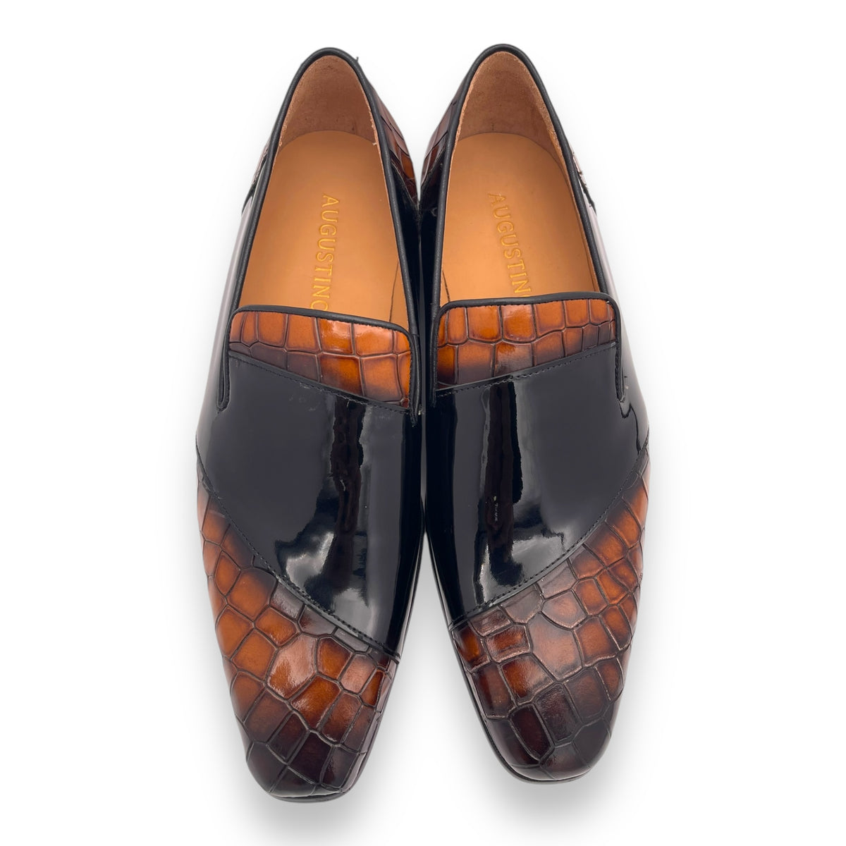 Two Tone Croc Embossed Loafer – Augustino Luxe display picture 2