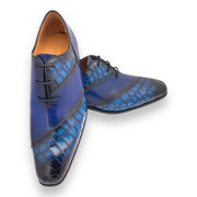 Lace up two-tone croc print