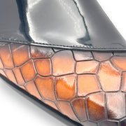 Two Tone Croc Embossed Loafer