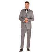 3pc Stone Sharkskin Suit - Augustino Luxe