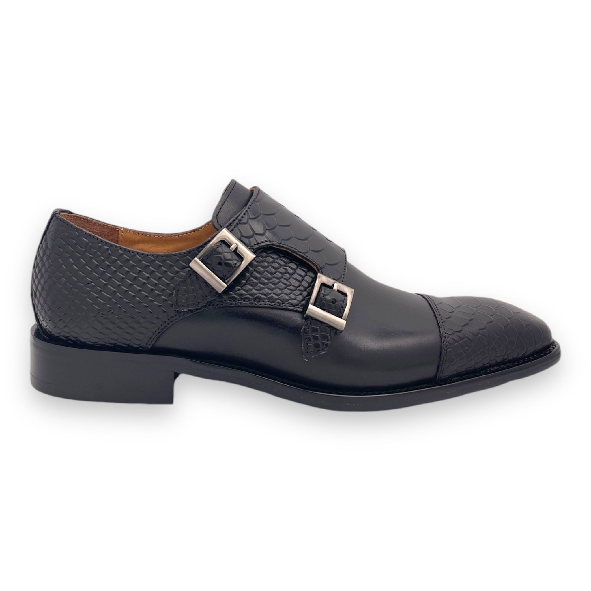 Python Embossed Double Monk – Augustino Luxe