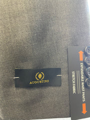 3pc Charcoal Sharkskin Suit - Augustino Luxe