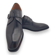 Single Monk Leather Shoe with Patina Finish