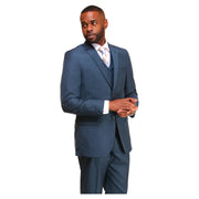 3pc Ink Sharkskin Suit - Augustino Luxe