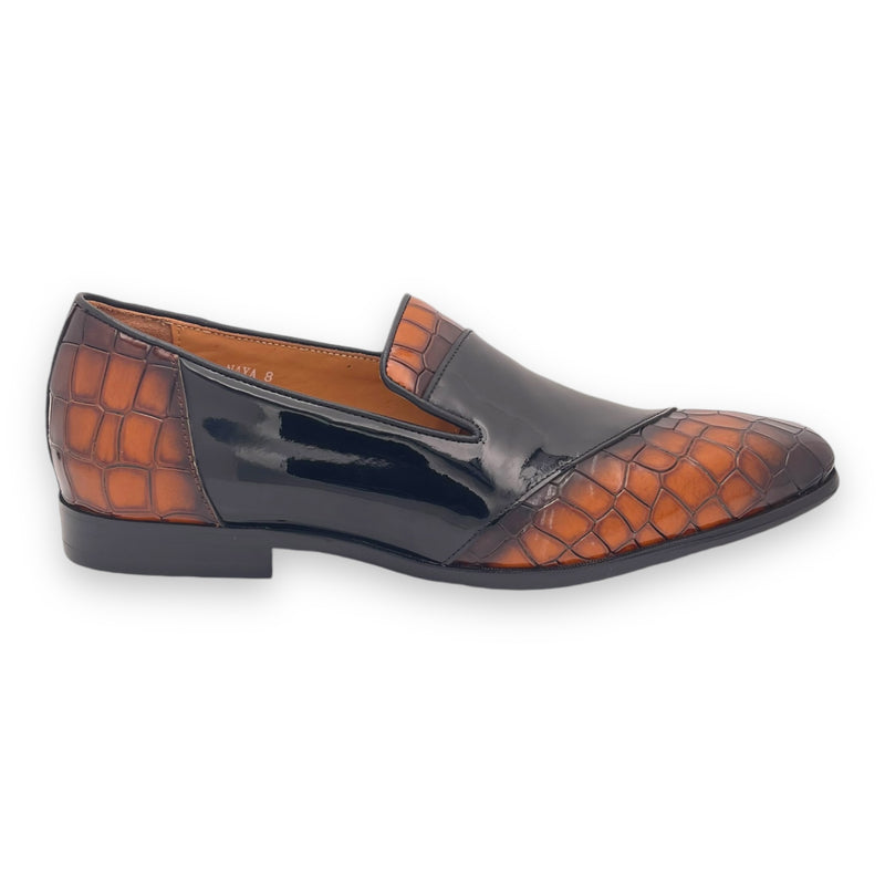 Two Tone Croc Embossed Loafer – Augustino Luxe display picture 3