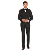 3pc Black Sharkskin Suit - Augustino Luxe
